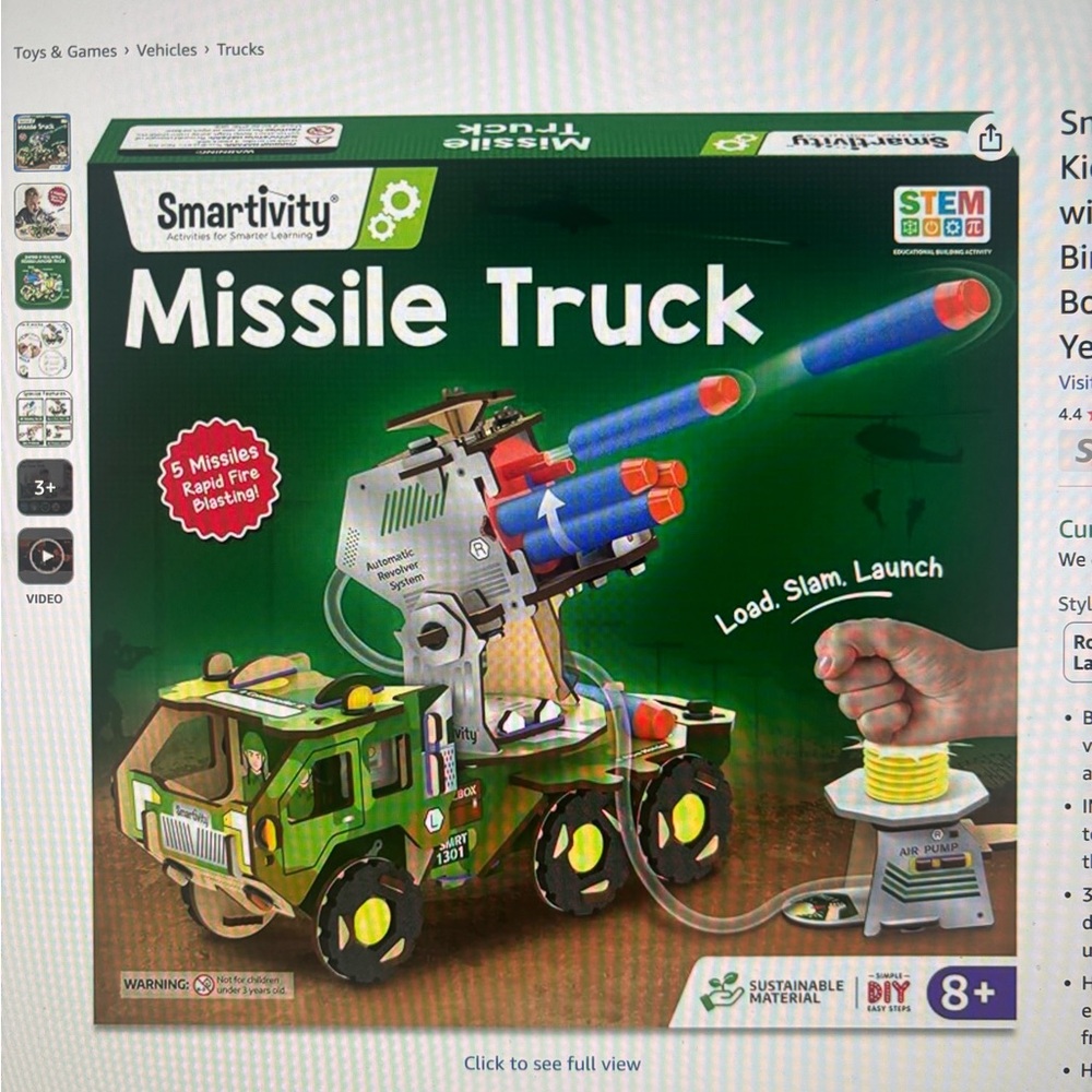 NIB Smartivity Missile Truck STEM Construction Kit with Rotating Launcher - Picture 3 of 3
